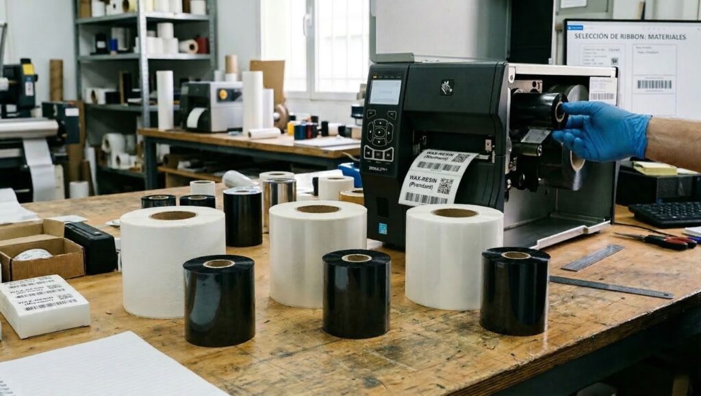 Ribbons según el material de la etiqueta